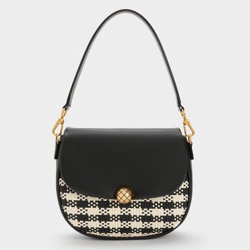 CK Quilted Ball Curved Crossbody Bag
