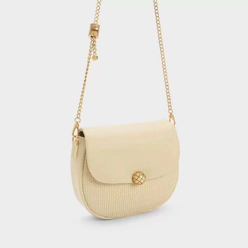 CK Quilted Ball Curved Crossbody Bag