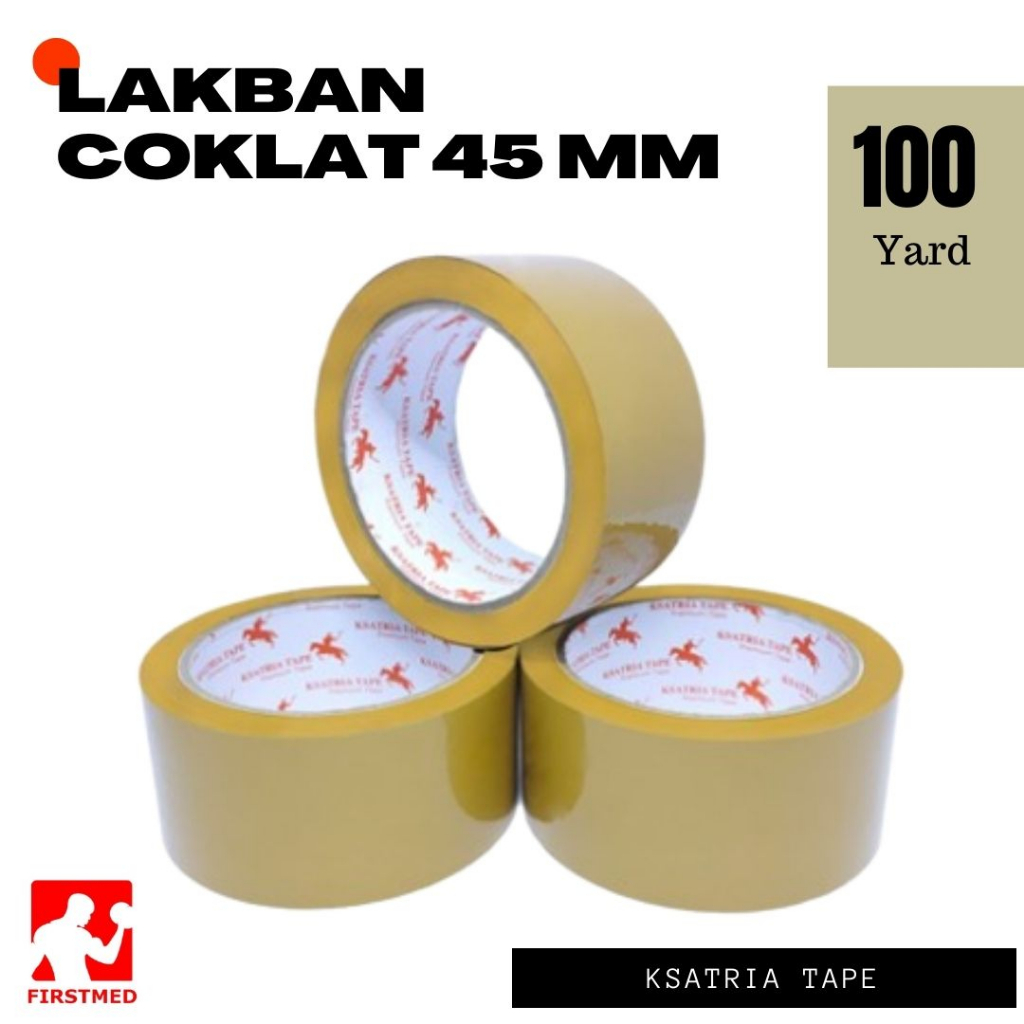 

LAKBAN COKLAT 100 YARD 45 MM SOLASIBAN COKLAT OPP ISOLASI SELOTIP PEREKAT KUAT KSATRIA TAPE