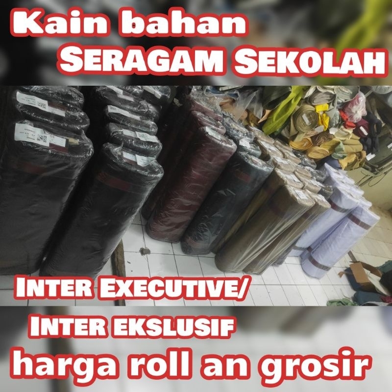 

kain bahan seragam sekolah /wisuda anak harga per roll
