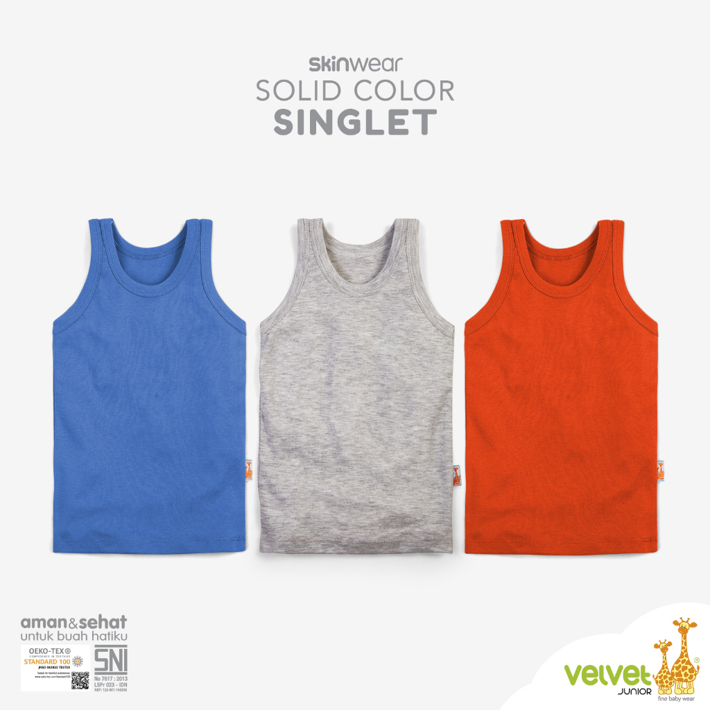 Velvet Junior SkinWear Singlet - Skinwear Solid Color Singlet - Seri 15
