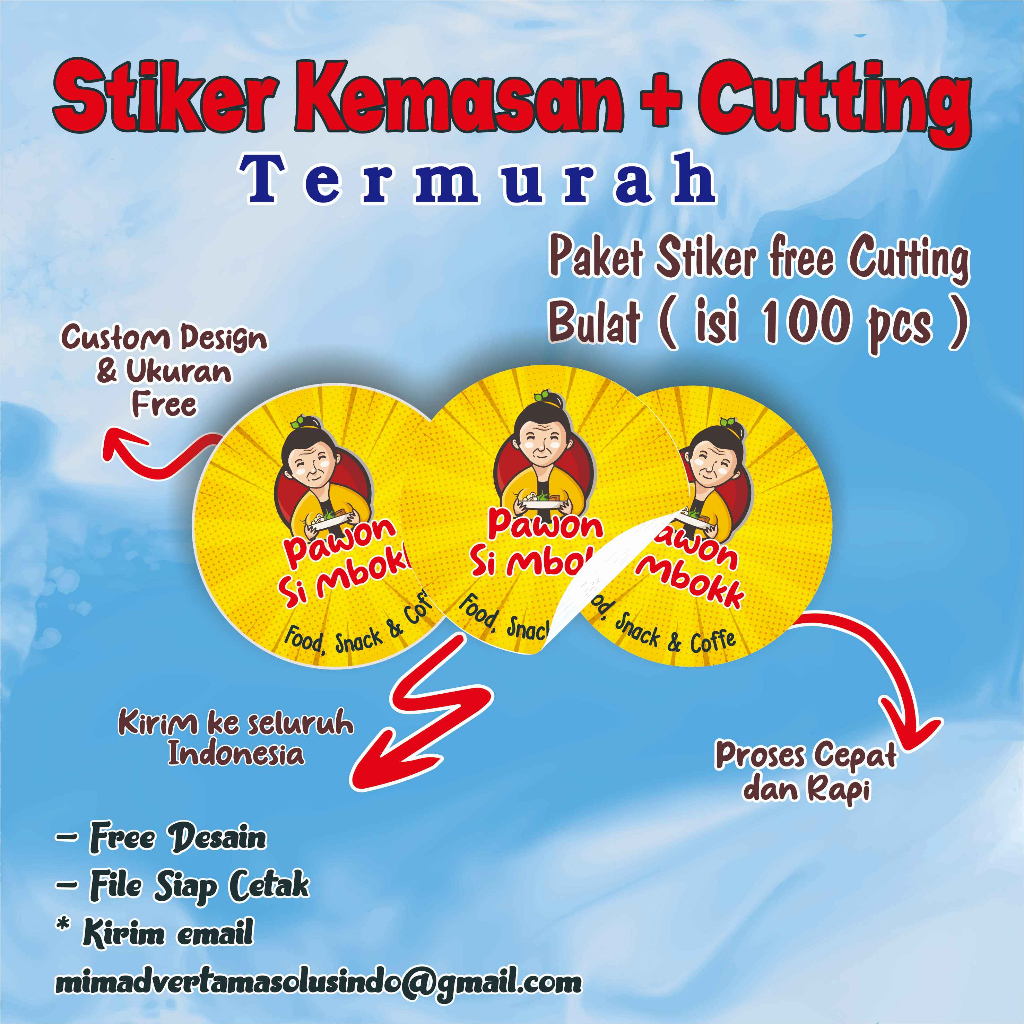 

(PAKET 100PCS) STIKER LABEL KEMASAN CHROMO/TERMURAH
