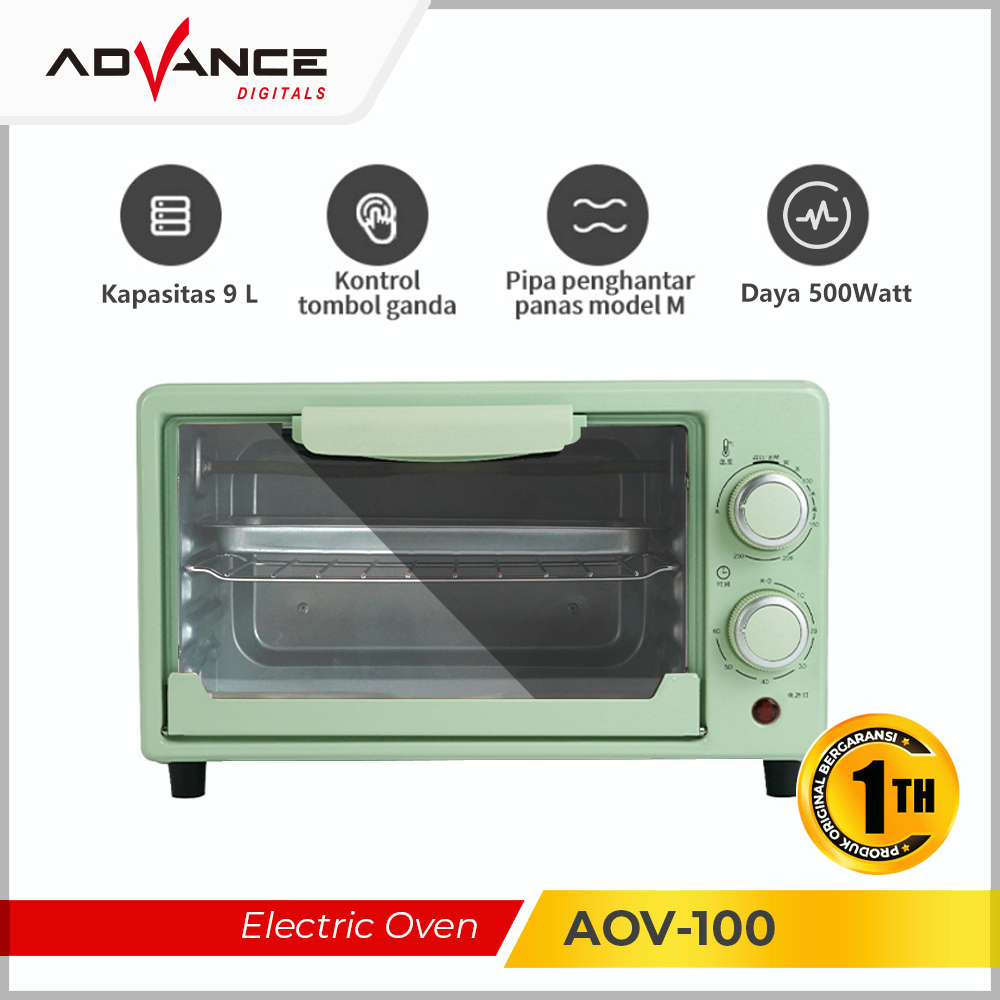 100%Advance Electric Oven AOV-100 9L Oven Listrik Kapasitas Garansi Resmi 1 Tahun