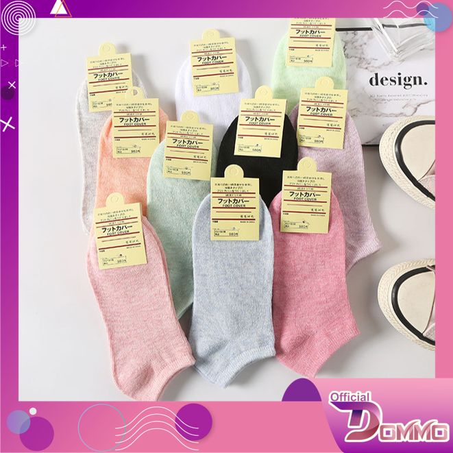 DOMMO - D2009 Kaos Kaki Polos Semata Kaki K312 / Kaos Kaki Ankle Cute / Socks Short Socks Sepatu / Kaos Kaki Warna Warni Polos