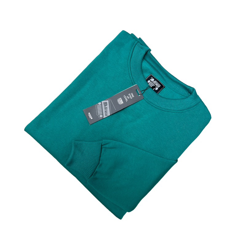 Sweater Crewneck Polos Jumbo Hijau Tosca Crewneck Polos Pria Wanita