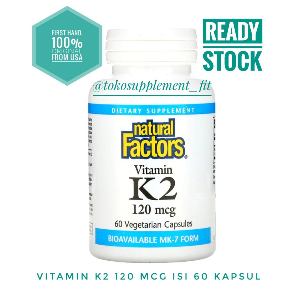 Suplemen Vitamin K2 MK-7 120 mcg dari Natto untuk Kesehatan Tulang dan Pembuluh Darah - 90 Kapsul