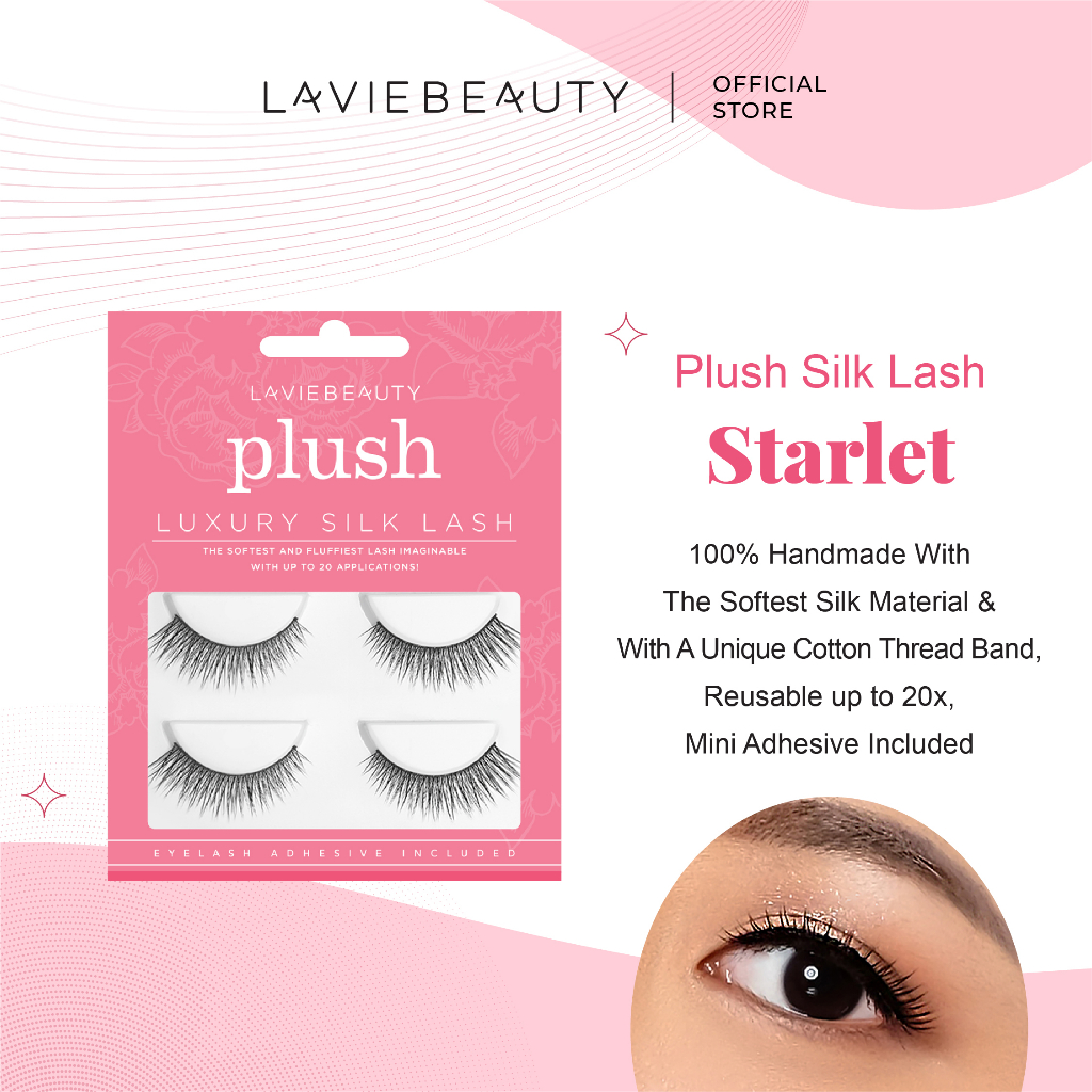 [ Official Store ] Lavie Beauty - Starlet- Plush Silk - Bulu Mata Palsu Isi 2 Pasang