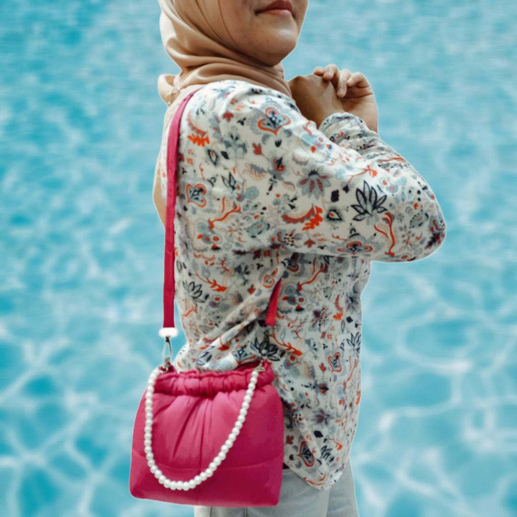 Tas Selempang Puffy Pearly Pillow Bag Tas Mini Casual Slingbag Hand Bag Mutiara