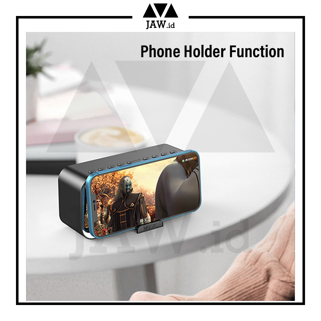 JAW.ID Wireless Speaker Bluetooth Jam Alarm LED Display Mirror