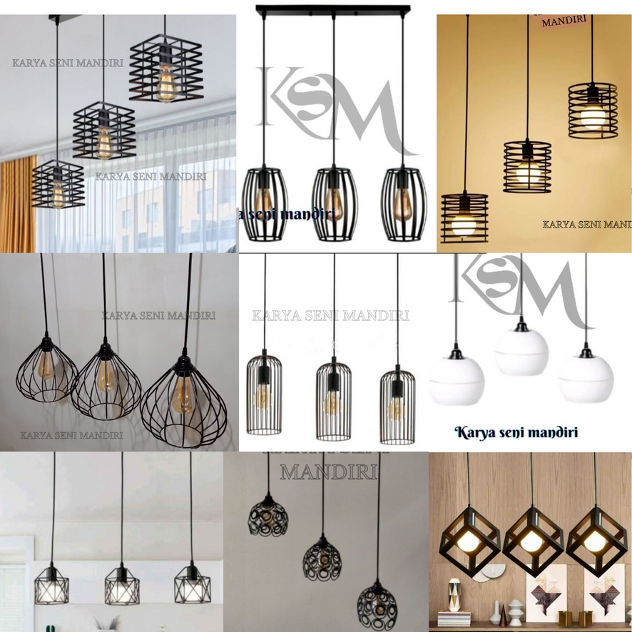 lampu gantung plafon cabang3 panjang