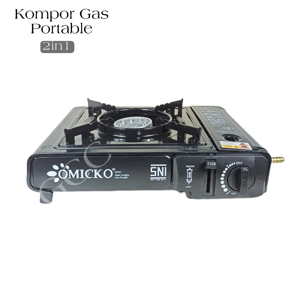 A1 Kompor Gas Portabel 2in1 Lengkap Dengan Koper OMICKO SNI Bergaransi FREE BUBLE ATAU PACK DUS