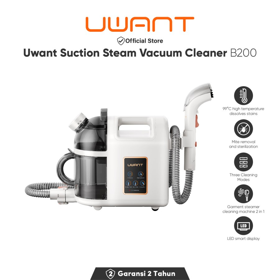 Uwant B200 Vacuum Cleaner Steamer Garment Suction - Setrika Uap