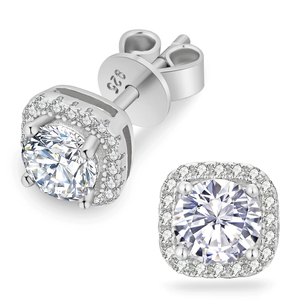 Anting Pejantan Berlian Mewah, Perhiasan Sterling Silver Moissanite anting berlian anting anting ber