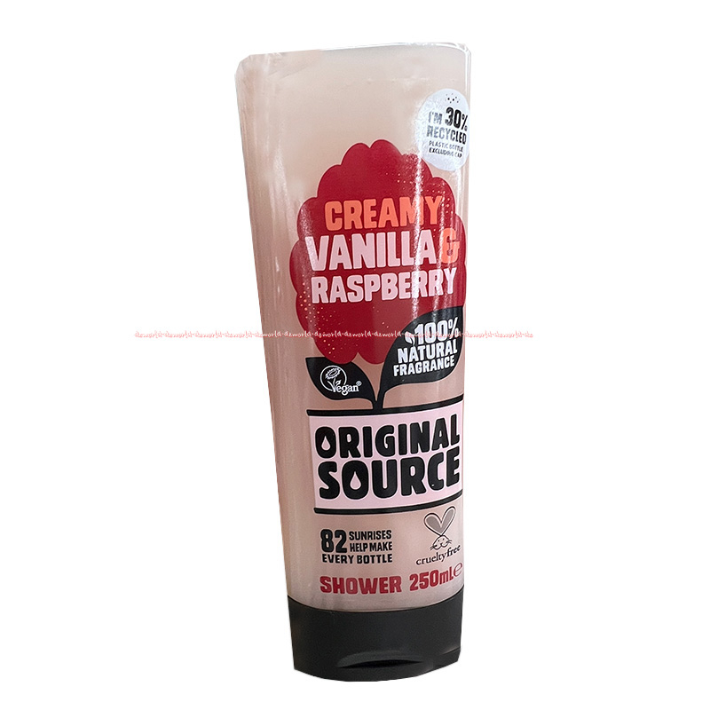 Original Source Creamy Vanilla &amp; Raspberry Shower Sabun Cair 250ml OriginalSource Warna Putih Krimi Wangi Vanila