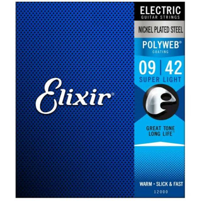 Senar Gitar ELIXIR String Elektrik Nanoweb Polyweb Optiweb 0.9 0.10 Set