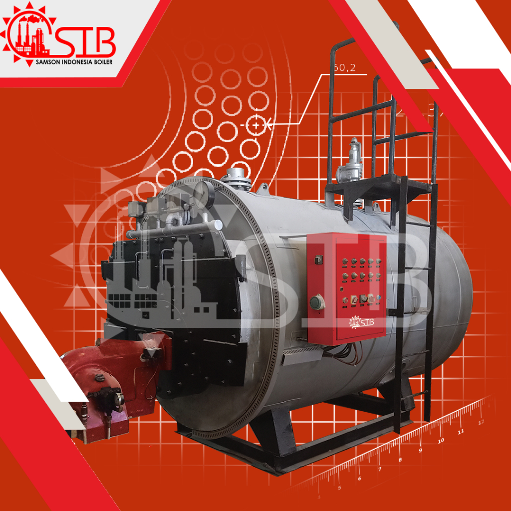 Steam Boiler SSBHseries - Samson Indonesia Boiiler - 1500 kg/jam 1,5Tph bahan bakar Gas (NEW)