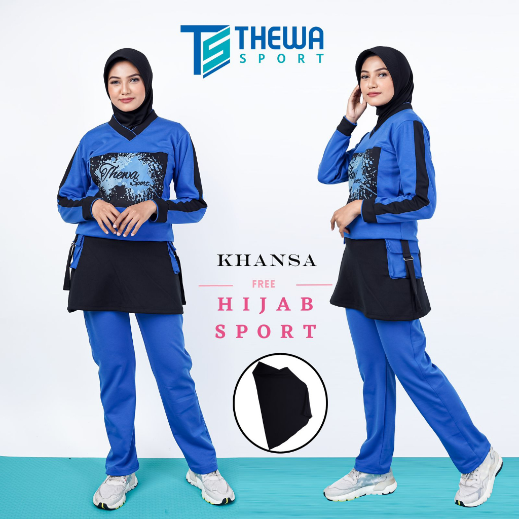( free hijab) Baju Senam /olahraga /yoga KHANSA oroginal THEWA SPORT