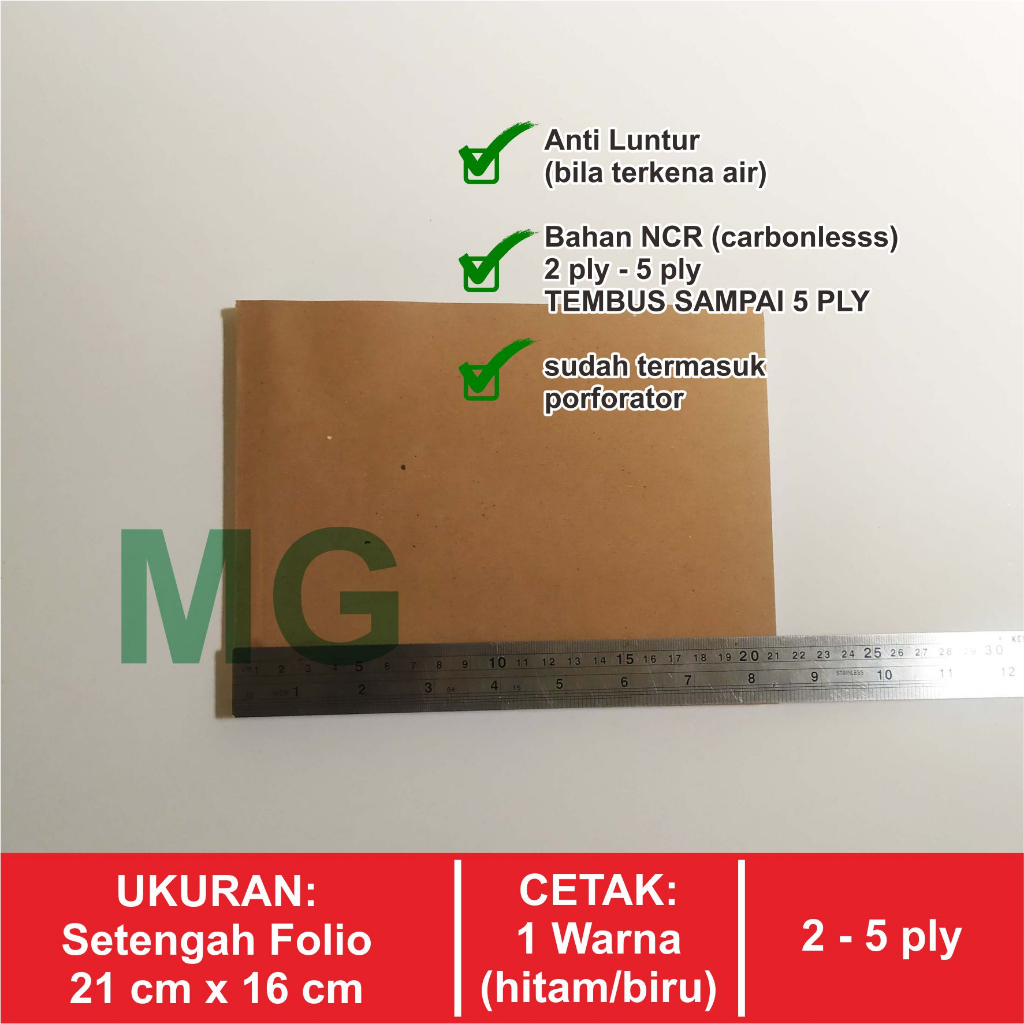 

Bon Nota Anti Luntur Custom Desain / Nama Sendiri 3 Ply (Rangkap) Ukuran Setengah Folio