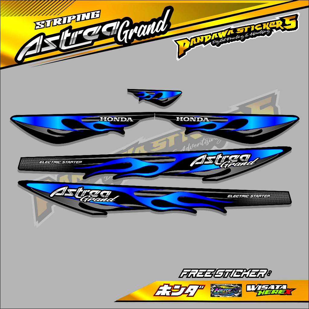 Striping List Variasi Astrea Honda Grand /  Sticker  Grand terlaris