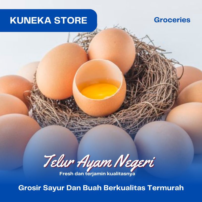 

TELUR AYAM NEGERI TELOR AYAM FRESH 250GR