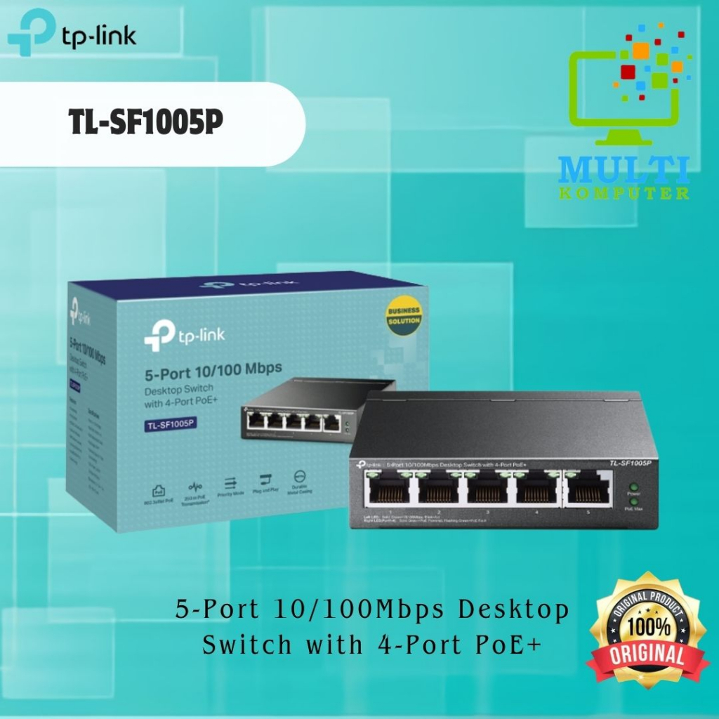 TP-LINK 5-Port 10/100Mbps Desktop Switch with 4-Port PoE TL-SF1005P