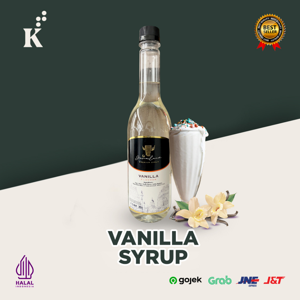 

Syrup Premium Javaland Sirup Aneka rasa Vanilla 620 Ml