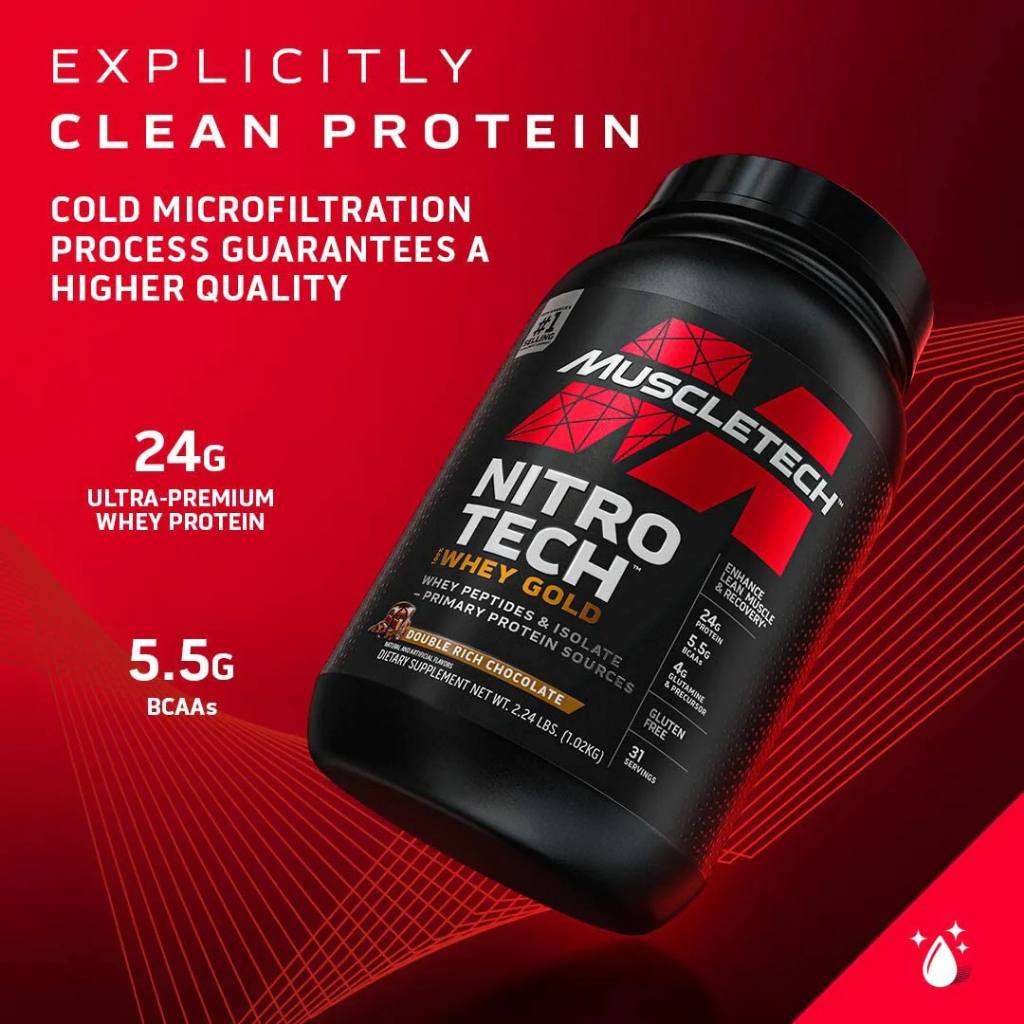 Muscletech Nitrotech Whey Gold Protein 2 Lbs Susu Whey Fitnes