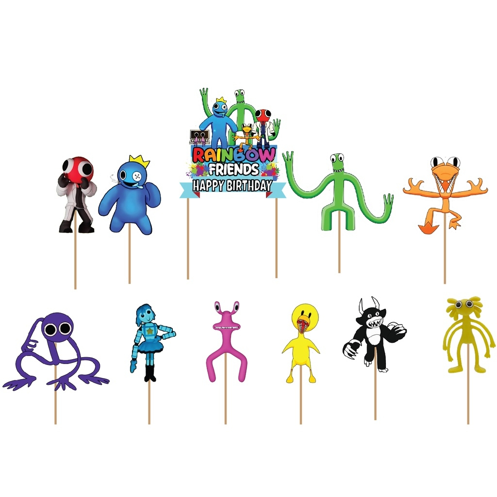 satu set cake topper hiasan kue ulang tahun karakter Rainbow Friends