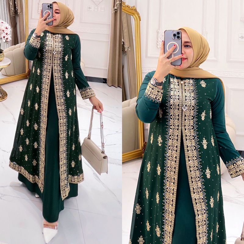 GAMIS ABAYA TURKEY BORDIR PAYET FULL KELILING