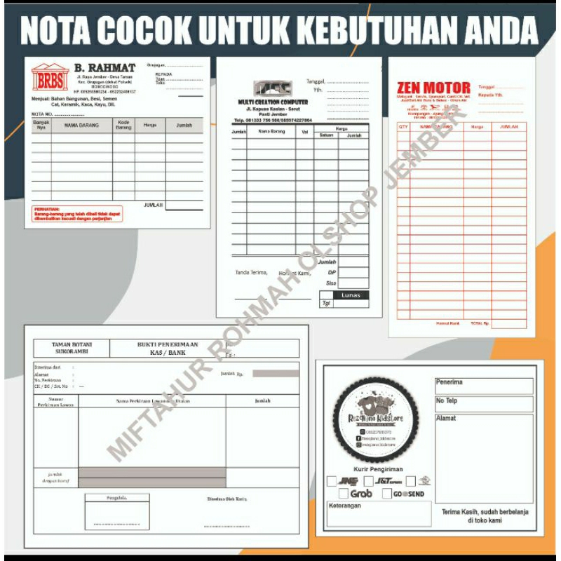

cetak nota costom 2 play dan 3 play(harga per 1/2 RIM)