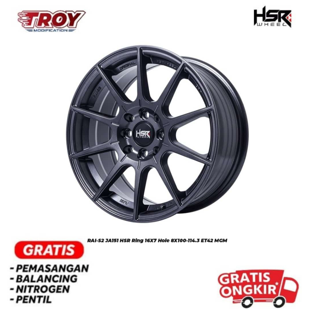 Velg Mobil HSR R16 Original RAI-S2 JA151 Velg Brio,Avanza,Sigra,Jazz