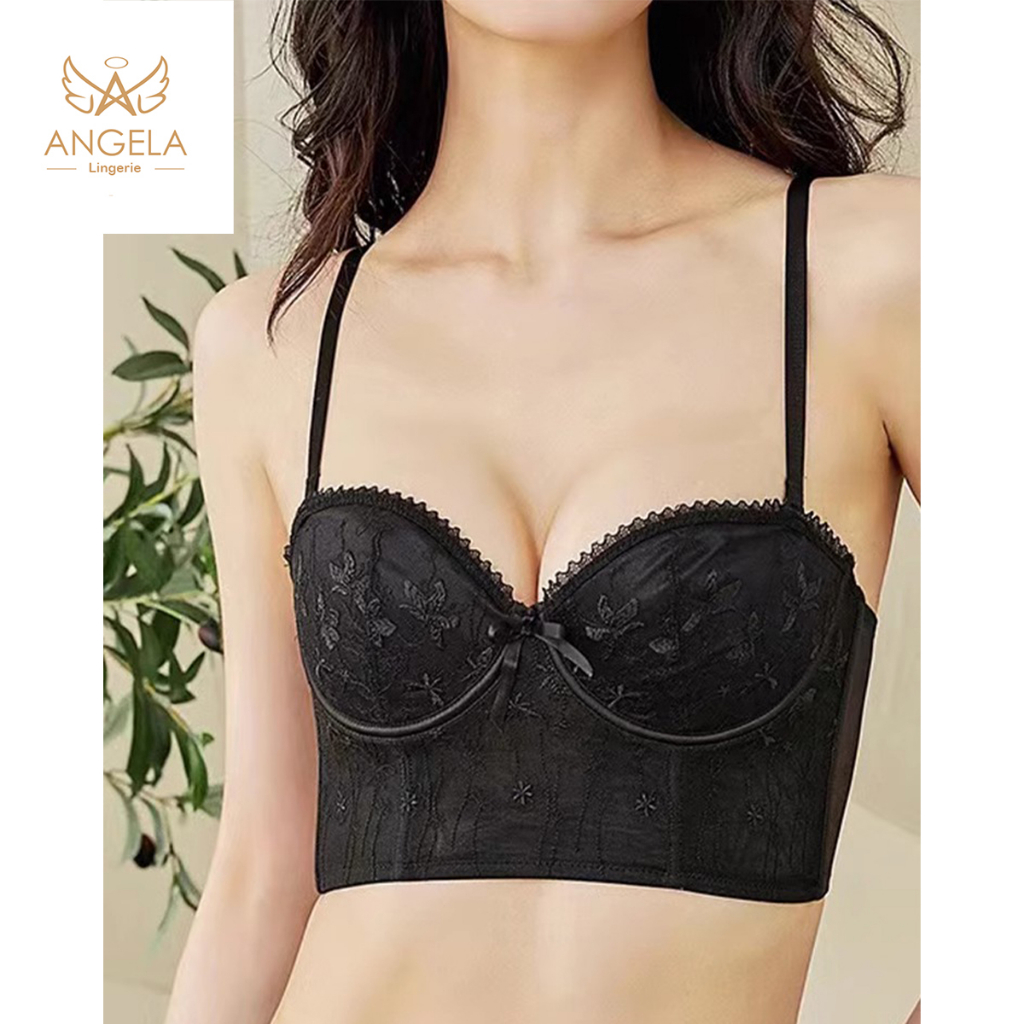 ANGELA PREMIUM JAPAN Bra BH Push Up Set Kawat Celana Dalam Wanita Bikini Sport Beha Lingerie Korea Fashion Bralette Remaja Perempuan Sexy Pakaian Dalam COD Renang Motif Cewek Pita Bunga Murah Rita Tali Jumbo