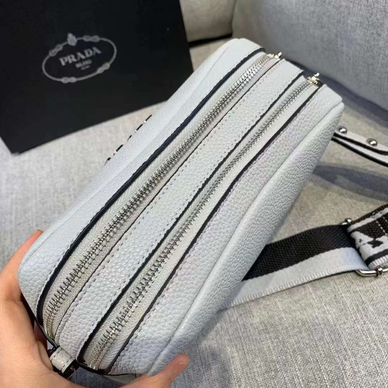 tas fashion Prada slingbag 2ruang,pr double Zipper selempang free box