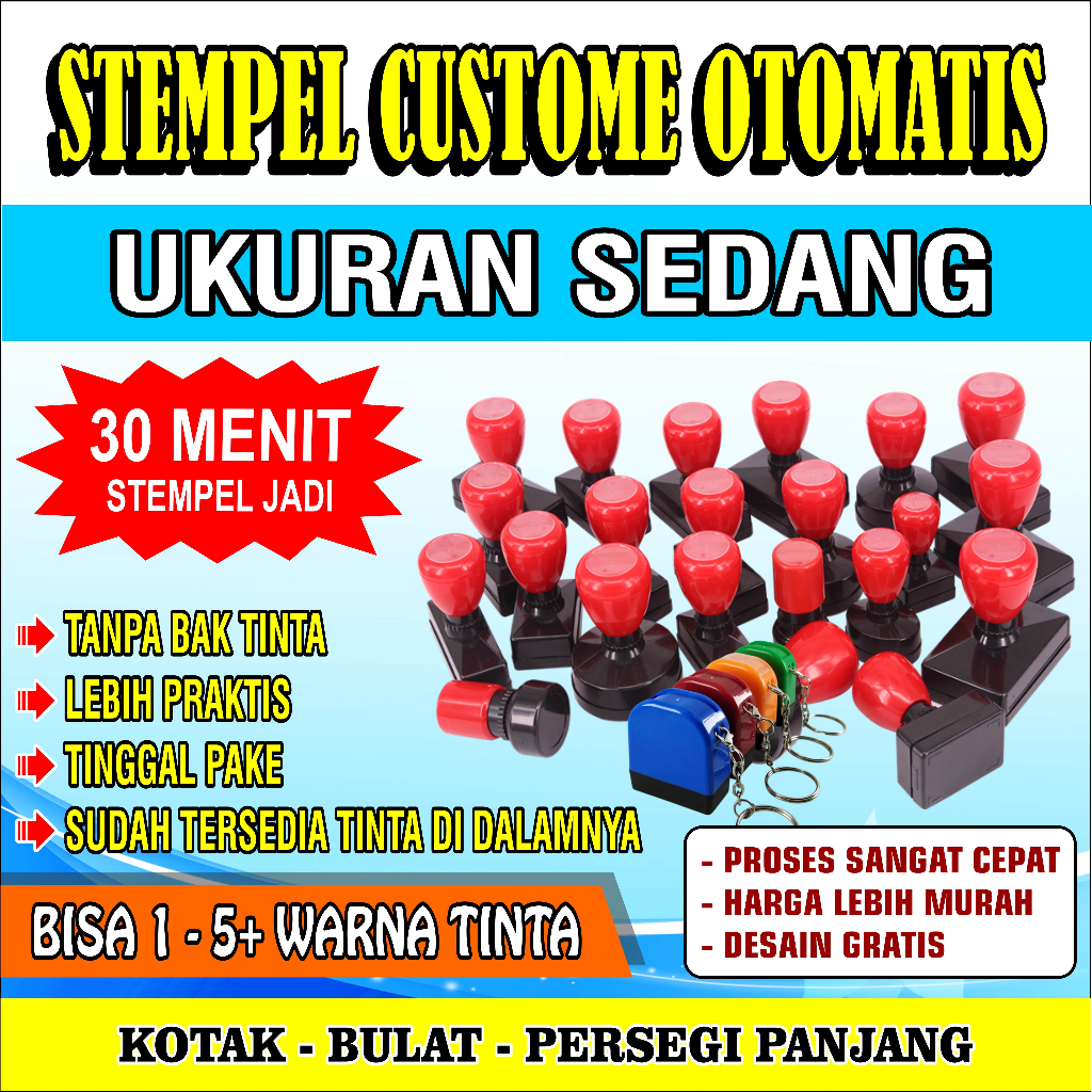 

(UKURAN SEDANG) Stempel Custom / Stempel Flash / Stempel Otomatis