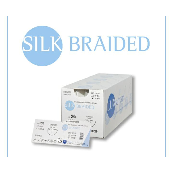 Benang bedah operasi braided silk