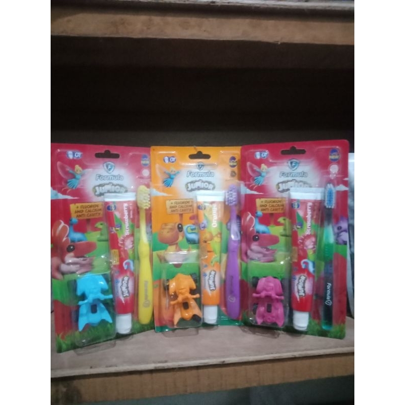 sikat gigi formula junior free pasta gigi dan mainan / pasta gigi formula anak 2in1 free mainan / pa