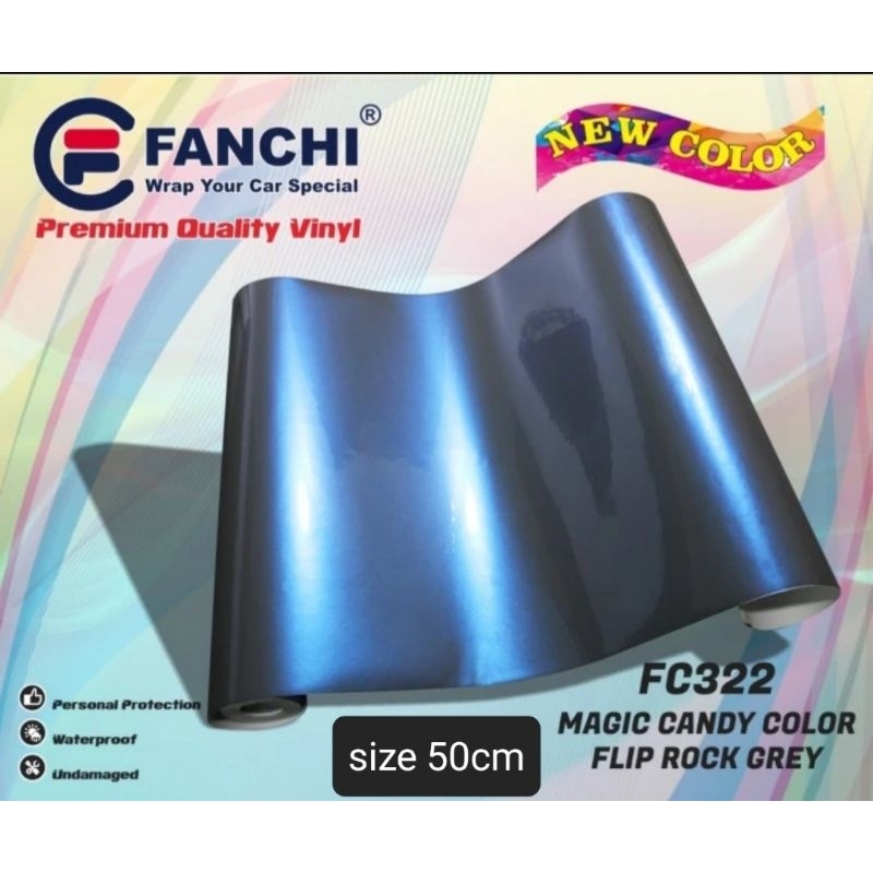ROLL Sticker Fanchi FC322 Magic Candy Color Flip Rock Grey Premium Wrap ROLL