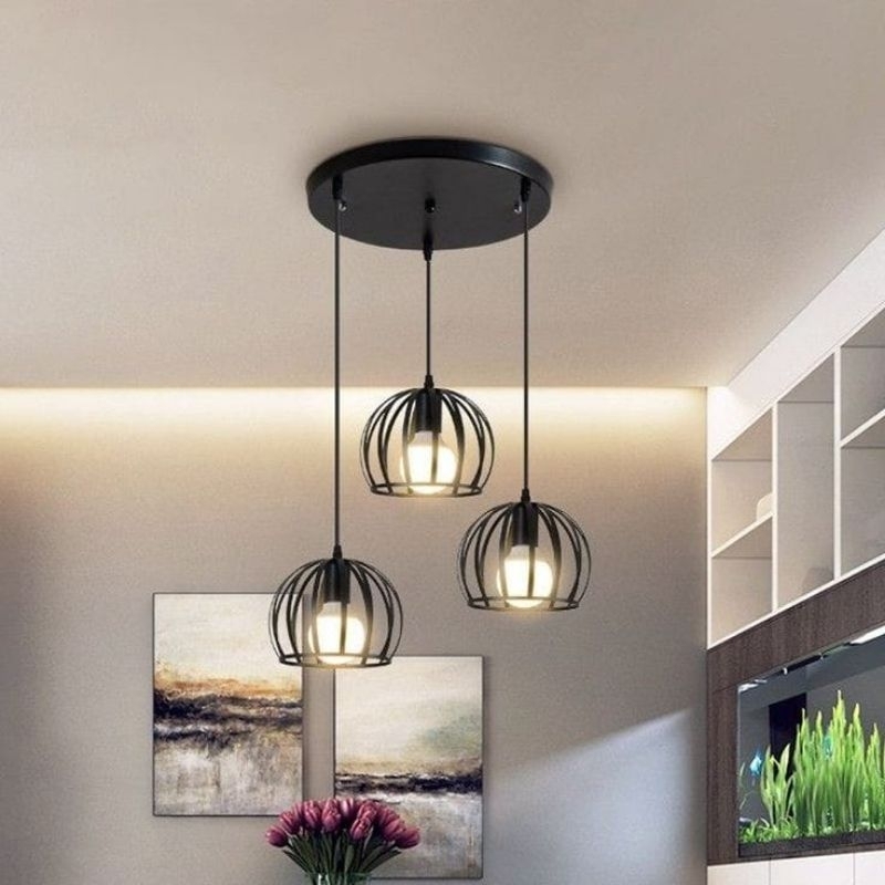 Lampu Hias Gantung Minimalis Lampu Tempel Plafon Lampu Ruang Tamu Dekorasi Rumah Kafe Kap Diamond vintage Retro Estetik
