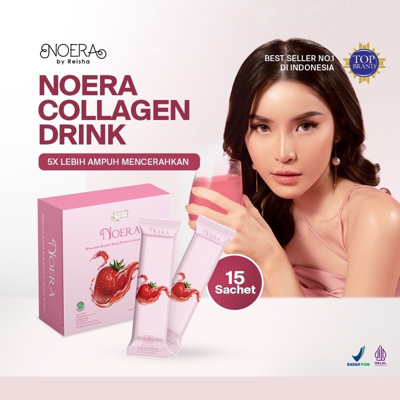 Noera Collagen Drink With Birdnest and Saffron Extract | Minuman Kolagen Pemutih Badan | Suplemen Pemutih Kulit BPOM | Premium Colagen Drink