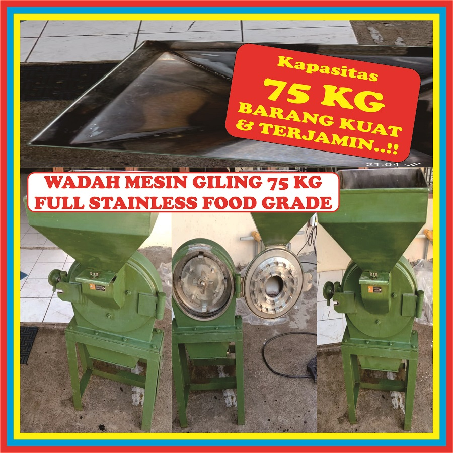 MESIN GILING BESAR LISTRIK Kapasitas 75Kg/Jam Daging / Mie / Kopi / Tepung Beras / Jagung / Padi / B