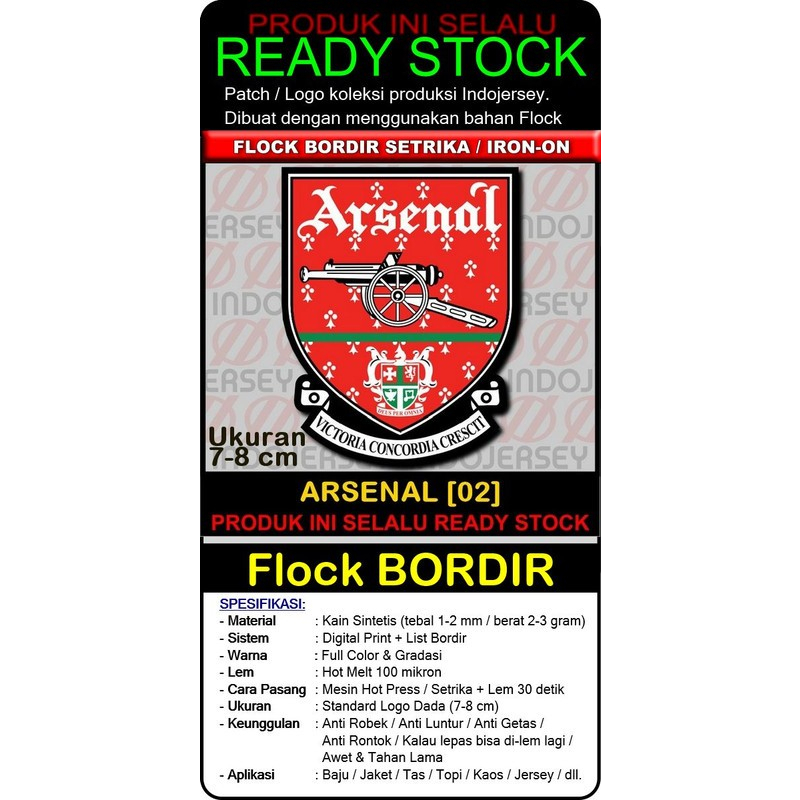 Patch Bordir Setrika - Logo Inggris EPL - ARSENAL [02]