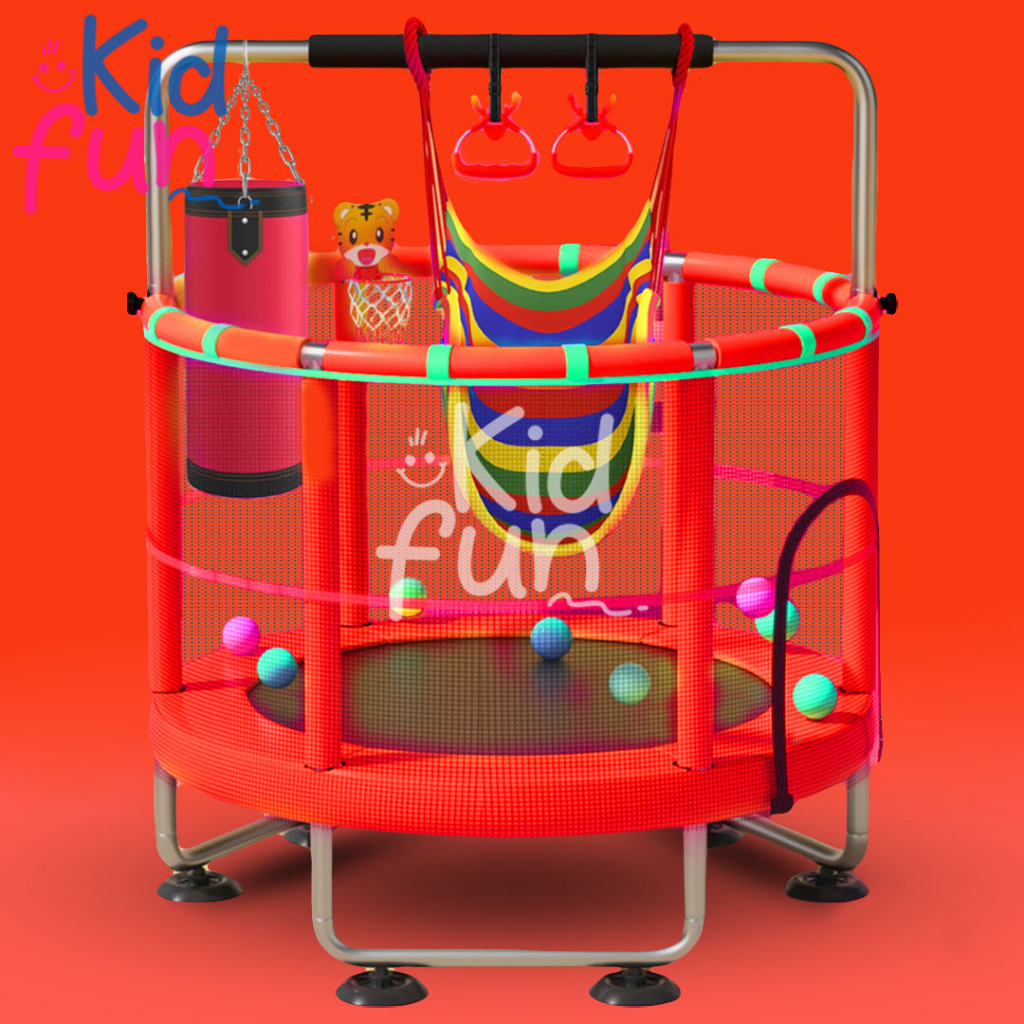 KidFun - Trampolin Mainan Anak Viral  Diameter 140cm Mainan Rekomendasi Untuk Anak Olahraga Lompat PROMO Mainan Anak Murah Playgym Playmate Bayi /  Mainan anak laki laki perempuan / Kado anak laki laki perempuan Mainan Gantung MAINAN ANAK INDOOR OUTDOOR