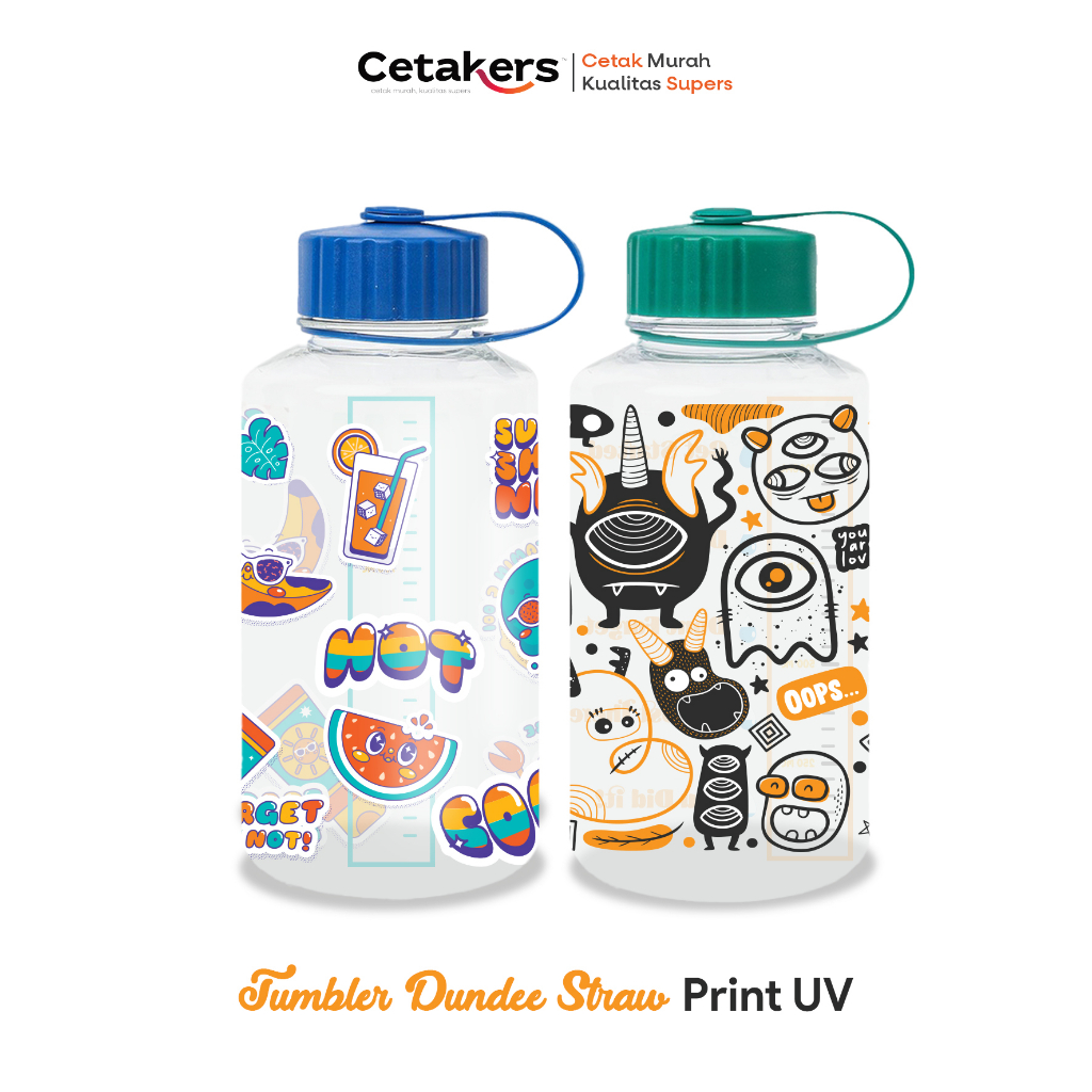 CETAK TUMBLER DUNDEE 1 LITER CUSTOM PRINT NAMA & LOGO BOTOL MINUM – CUSTOM DUNDEE PLASTIK PRINT UV