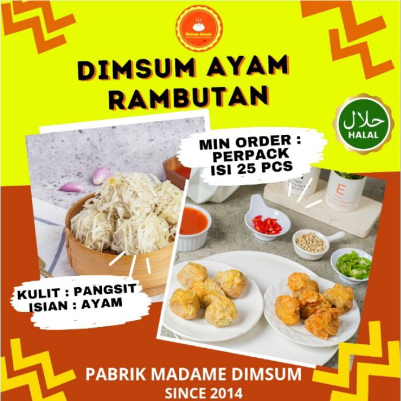 

(VARIAN DIMSUM RAMBUTAN) Pabrik Dimsum frozen food!! DIMSUM ayam halal kulit pangsit Termurah di Shopee.. Isian ayam aja soal rasa boleh diadu karena 90% lebih ayamnya.. (SUDAH INCLUDE SAOS) dan siap kirim luar kota..