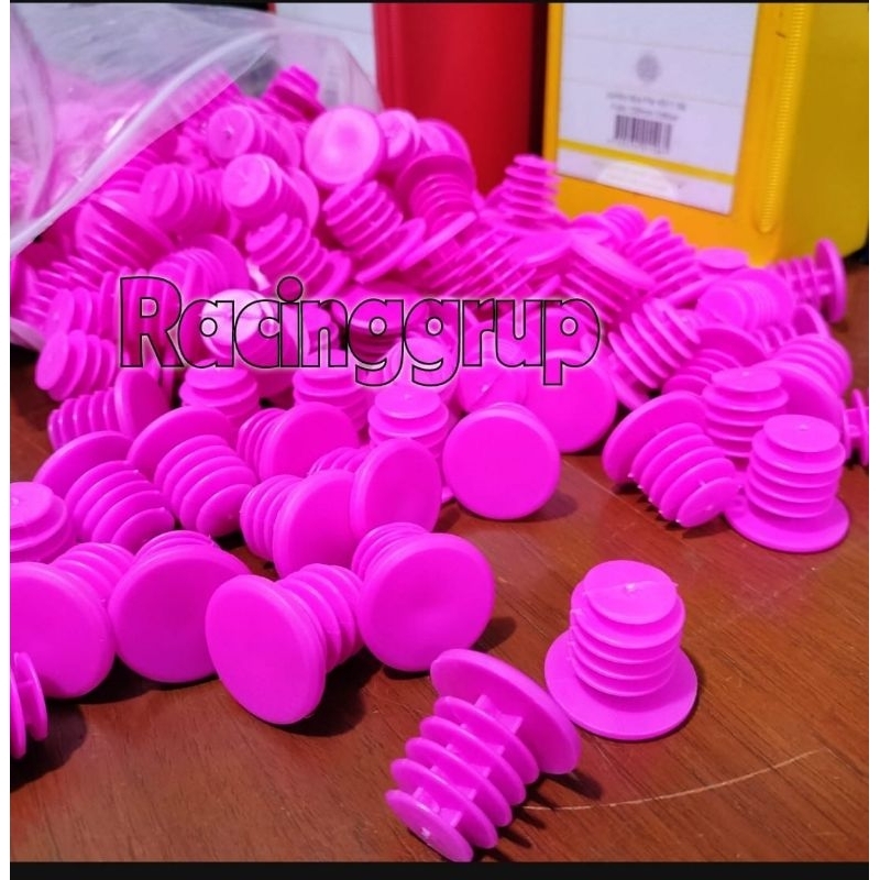 Racinggrup PINK Jalu Karet Tutup Stang Sepeda Dan Motor Universal 1set RxKing Ninja Fu Mio Beat Scoopy Vario Cbr Jupiter
