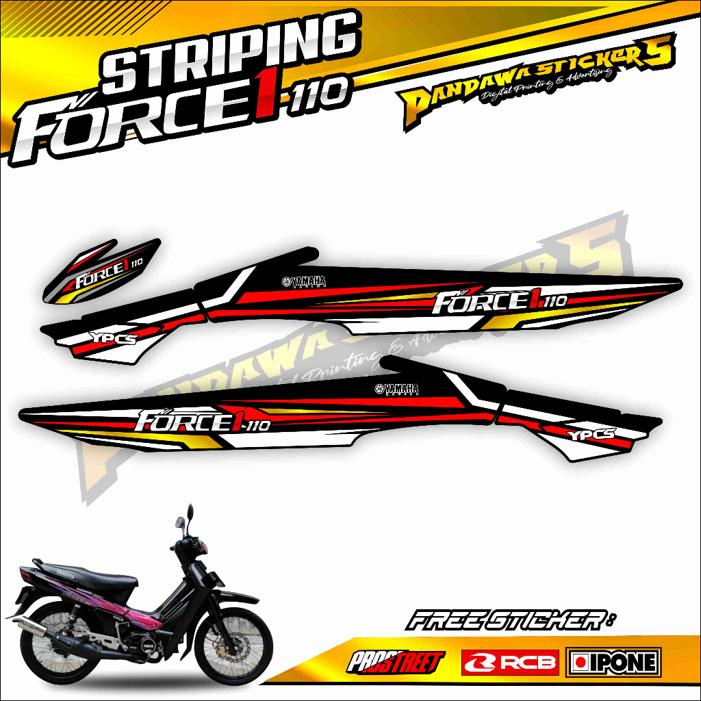 STRIPING VARIASI FORCE 1 / STICKER LIST VARIASI MOTOR YAMAHA FORCE ONE