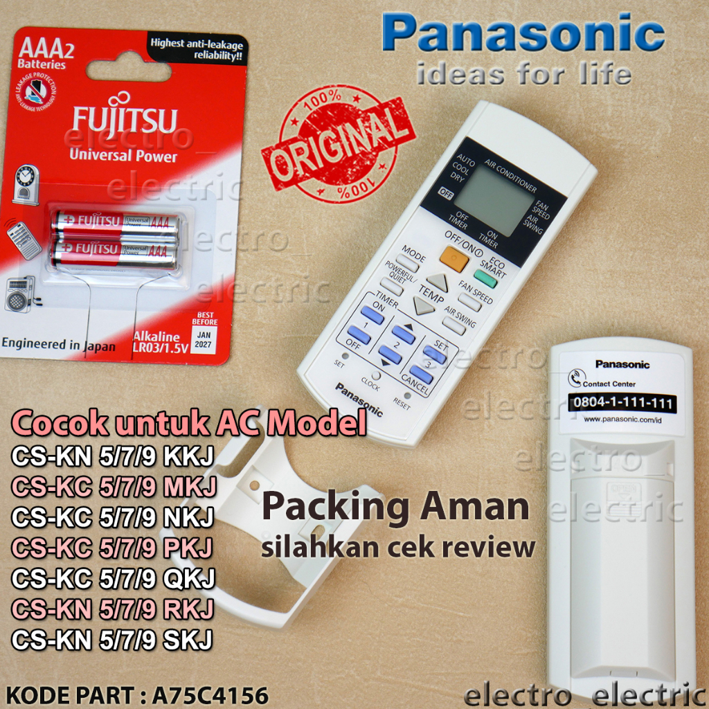 Remote AC Panasonic Type CS-KC 5/7/9 PKJ CS-KC 5/7/9 QKJ CS-KN 5/7/9 RKJ CS-KN 5/7/9 SKJ