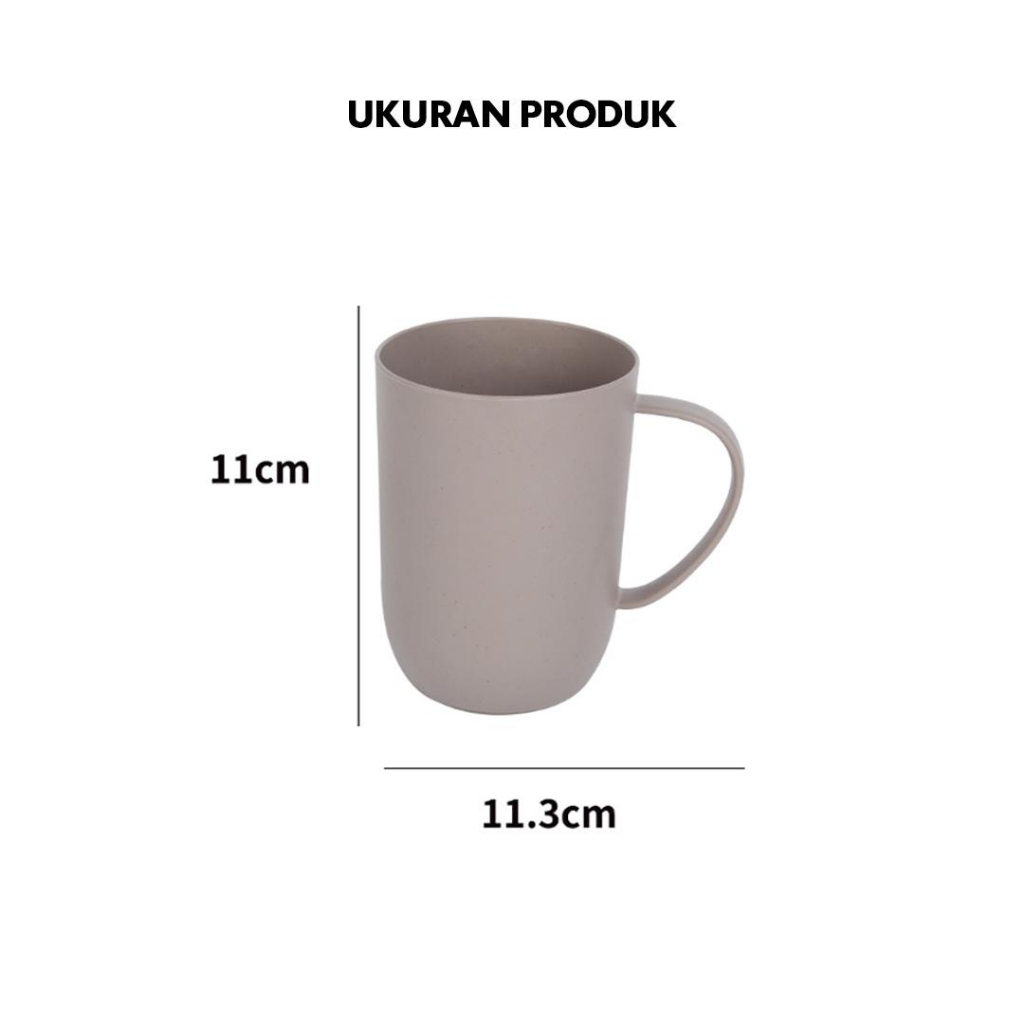 Mug Cangkir Wheat Straw /Gelas Gandum Kokoh / BPA Free /Wheat Straw Environmental Protection Cup