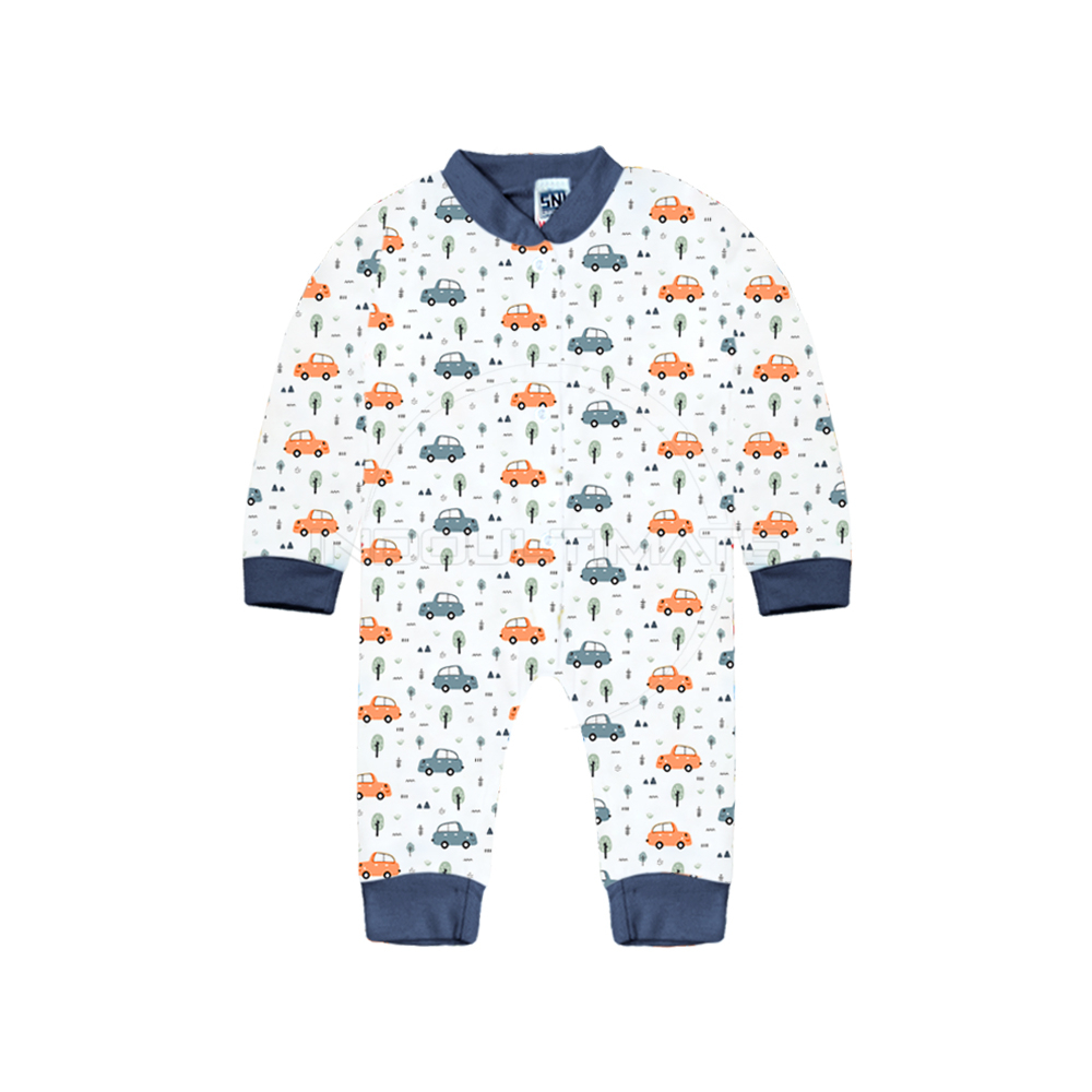 Sleepsuit BCS-663 Jumpsuit Panjang Kaki Buka Piyama Newborn Full Print Jumper Bayi Baju Panjang Bayi Katun Model Terbaru 2023 Baju Tidur Panjang Kaki Buka Murah Kualitas Terbaik
