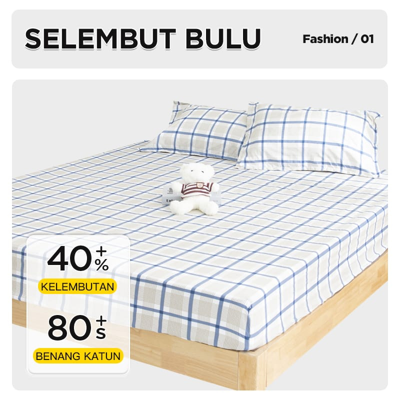 Barnik88 Sprei motif kotak Anti Geser 120 X 200CM / Sprei Motif Kotak Aesthetic / Seprai Kualitas Bagus